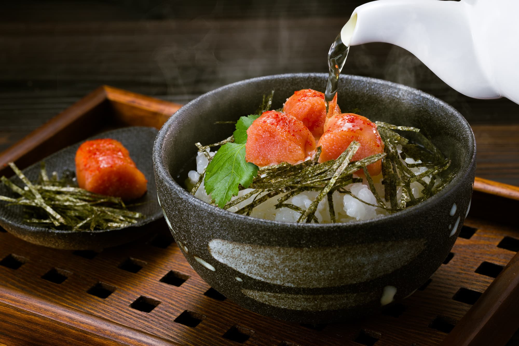 明太子と海苔のシンプルなお茶漬け